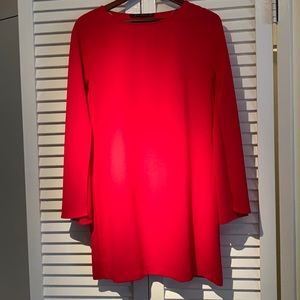 Red Zara mini dress with cape sleeves